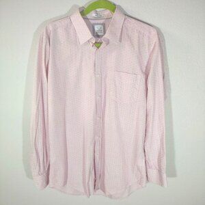 Oscar De La Renta Pale Pink Print Men's Shirt Size 16 (32/33) Tailored Fit